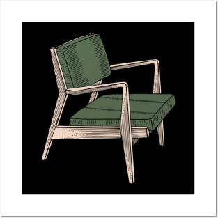 Green Modern Chair Posters and Art